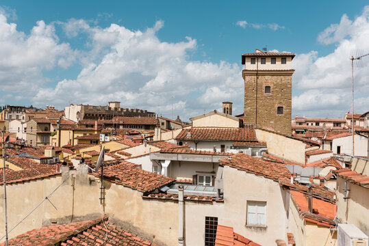 Red tiled roofs in Florence, Italy