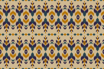 Ikat seamless pattern in tribal. Abstract ethnic pattern art. Design for background, wallpaper, vector illustration, fabric, clothing, carpet, embroidery.