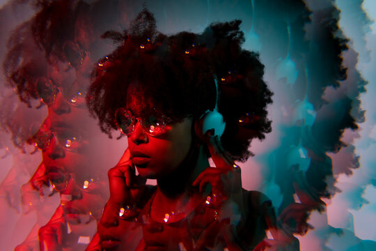 Woman in a recording studio