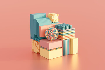 Colorful geometric shapes concept background 