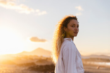 Portrait of woman on the beach