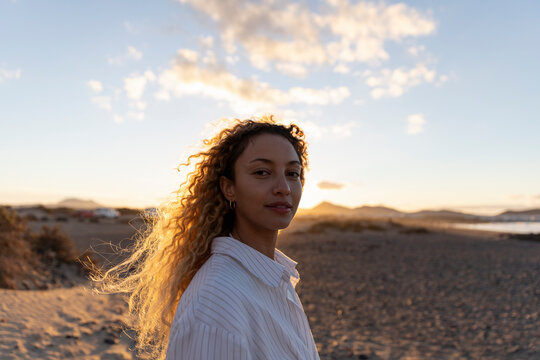 Portrait of serene woman