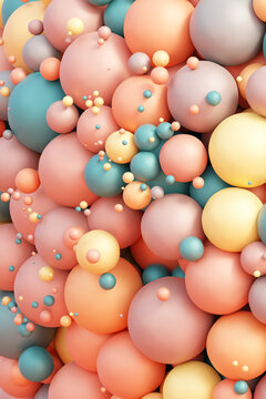 Geometric shapes: Pastel spheres abstract background