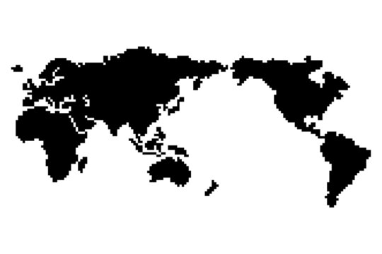 ドット絵風の世界地図