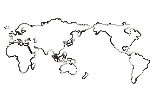 ドット絵風の世界地図