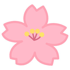 春のきれいな桜。かわいいピンク色のシンプルな花びら。色あり線。