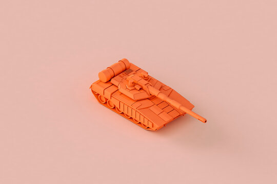 close up of Pinks war tank with copy space.