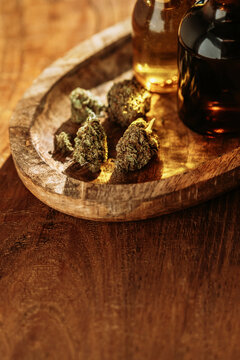 Dry cannabis flowers
