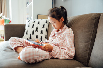 Studying online with tablet