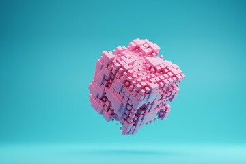 Abstract cube floating
