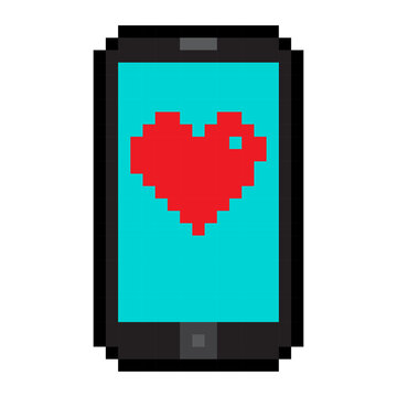 Pixel phone, great design for any purposes. mobile device concept. Communication technology. Vector illustration. stock image. 