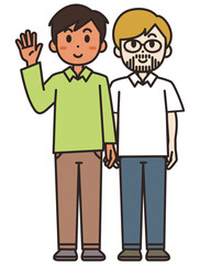 Fototapeta premium 男性カップルのイラスト