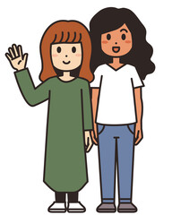 女性カップルのイラスト