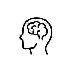 Human brain icon. Simple outline style. Think, mind, head, idea, creative concept. Vector line illustration design isolated. EPS 10.