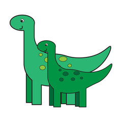 mom dinosaur and dinosaur. Happy family. Vector illustration. stock image.