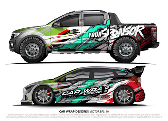 car livery Graphic vector. abstract racing shape design for vehicle vinyl wrap background 
