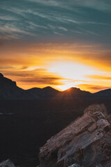 sunset over the mountains