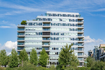 Building apartment with balconies 