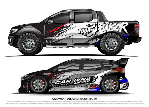 car livery Graphic vector. abstract racing shape design for vehicle vinyl wrap background 
