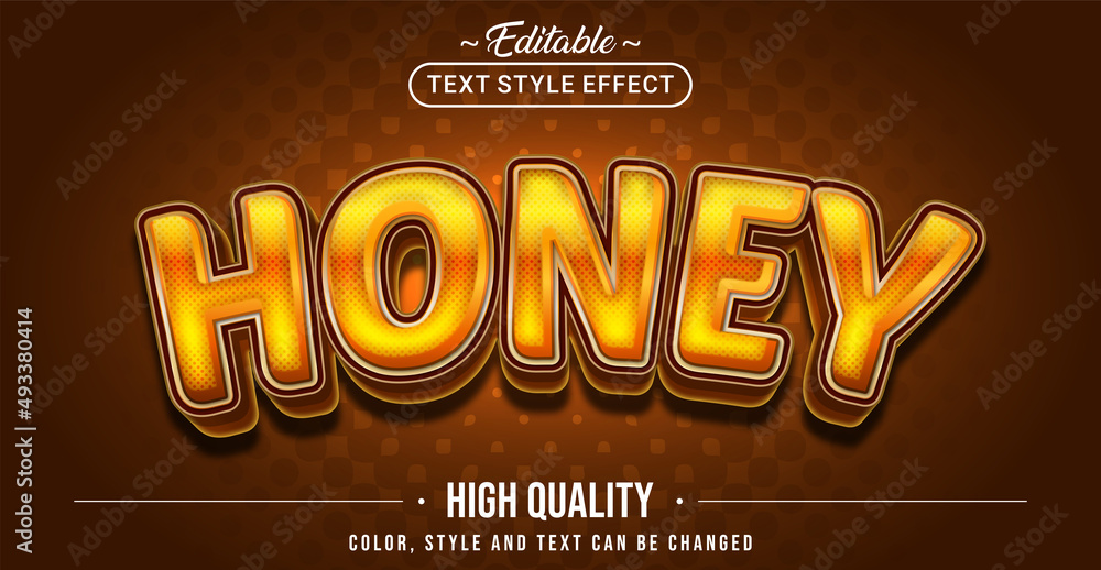 Poster Editable text style effect - Honey text style theme.