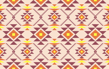Navajo fabric seamless pattern geometric tribal ethnic traditional background,native American Design Elements, Design for carpet,wallpaper,clothing,rug,interior,Vector illustration embroidery.