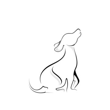 outline design logo vector dog animal