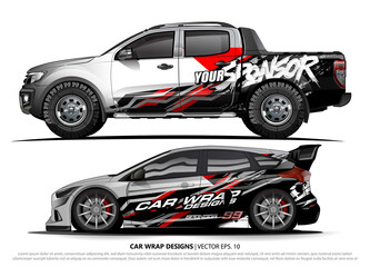 Obraz premium car livery Graphic vector. abstract racing shape design for vehicle vinyl wrap background 