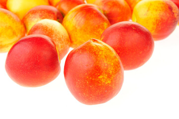 Peach on a white background