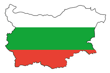 Fototapeta premium Country Bulgaria in colour of the national flag