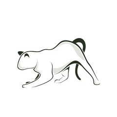 outline design logo cat animal