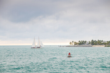 Naklejka premium Catamaran in the bay