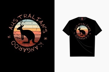 Australian's kangaroo retro t shirt design