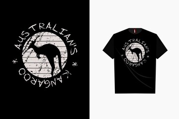 Australian's kangaroo retro t shirt design