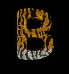 Furry Tiger Themed Font Letter B