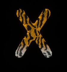 Furry Tiger Themed Font Letter X