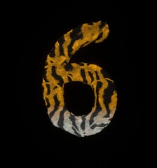 Furry Tiger Themed Font Number 6