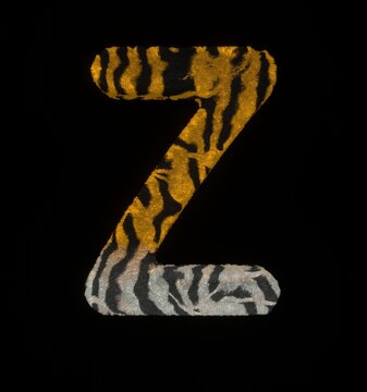 Furry Tiger Themed Font Letter Z