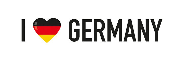 I love Germany - Flag design und text isolated on a white background