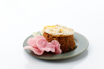 Nasi Goreng Rendang, Fried Rice with Beef Stew and Sunny Side Up Egg.
