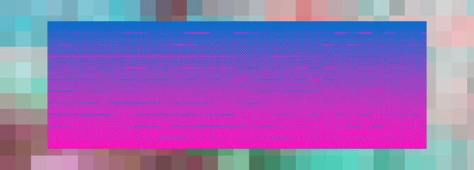 Abstract glitch art border background image.