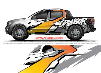 Race car wrap design vector for vehicle vinyl sticker and automotive decal livery
