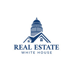 Home roof design logo for real estate business and high rise building white building design template