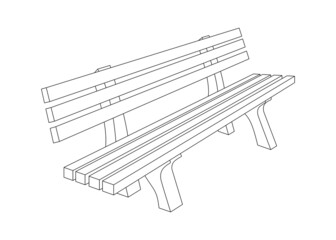 Bench vector outline sketch illustration.