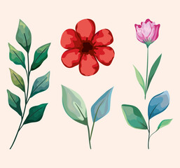 five spring garden icons