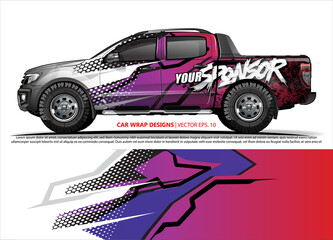 Race car wrap design vector for vehicle vinyl sticker and automotive decal livery
