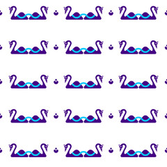 Conjugal Swan birds seamless pattern