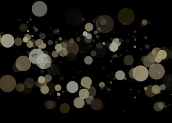 Shining bokeh isolated on transparent background. Golden bokeh lights with glowing particles isolated. Christmas concept