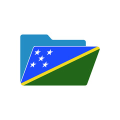 Solomon Islands. Folder icon with Solomon Islands flag. Vector folders icons with flags. Isolated on white background