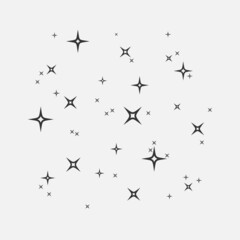 Stars on sky icon isolated flat design vector illustration.