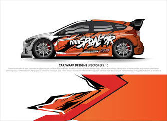 Race car wrap design vector for vehicle vinyl sticker and automotive decal livery
